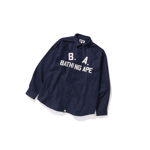 Camisas A BATHING APE Bape B.A Loose Fit Denim Long Sleeve Hombre Azules | LPHE28045