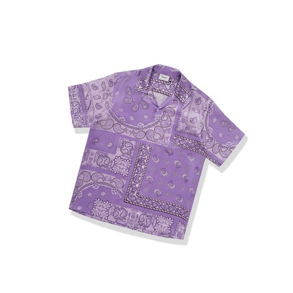 Camisas A BATHING APE Bape Paisley Print Corta Sleeve Hombre Moradas | DOWU54621