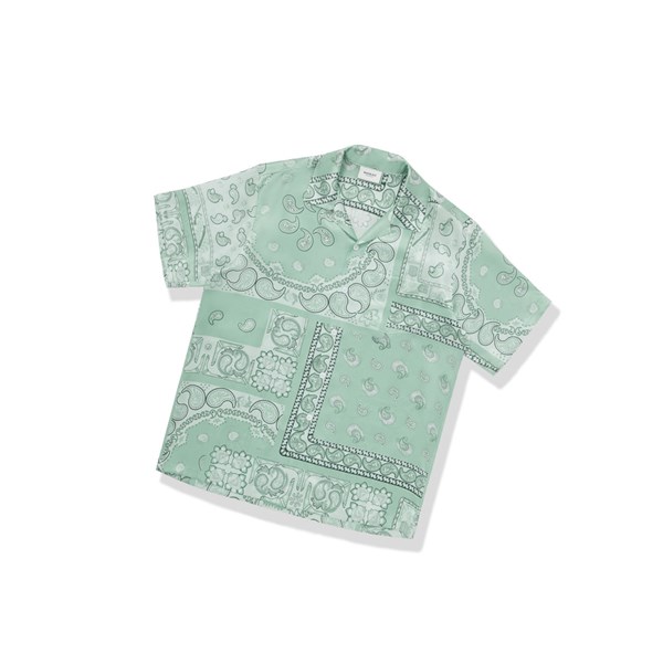 Camisas A BATHING APE Bape Paisley Print Corta Sleeve Hombre Verde Claro | HMGS20741