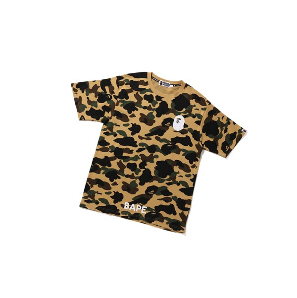 Camiseta A BATHING APE Bape 1st Camo Bathing Ape Tee Corta Sleeve Hombre Amarillo | ICZV04789