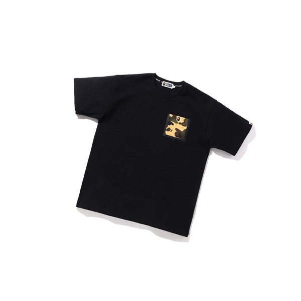 Camiseta A BATHING APE Bape 1st Camo Pocket Tee Corta Sleeve Hombre Negras | XJNM06287