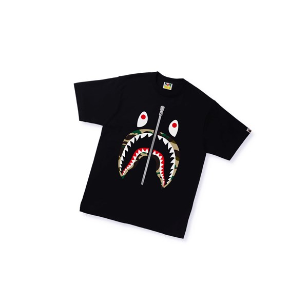 Camiseta A BATHING APE Bape 1st Camo Shark Tee Corta Sleeve Hombre Negras | AIRJ56243