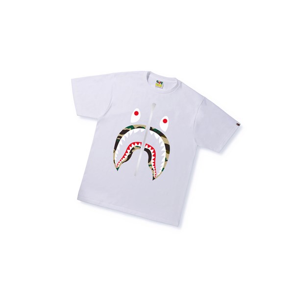 Camiseta A BATHING APE Bape 1st Camo Shark Tee Corta Sleeve Hombre Blancas | YFXJ17406