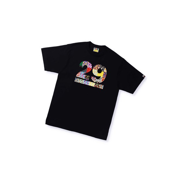 Camiseta A BATHING APE Bape A Bathing Ape 29th Anniversary Tee Corta Sleeve Hombre Negras | UDGH30697