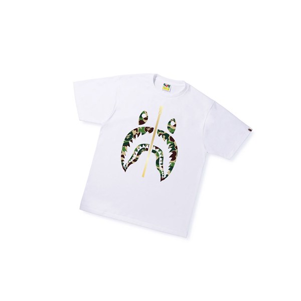 Camiseta A BATHING APE Bape Abc Camo Shark Tee Corta Sleeve Hombre Blancas | PWNO70381