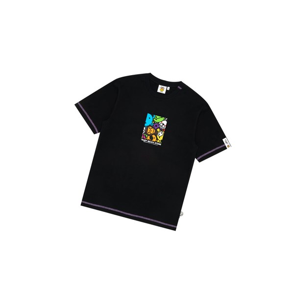 Camiseta A BATHING APE Bape Baby Milo Box Logo Print Tee Corta Sleeve Hombre Negras | UCQM84210