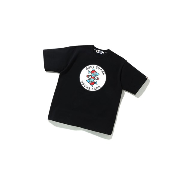 Camiseta A BATHING APE Bape Busy Shark Relaxed Fit Heavy Weight Tee Corta Sleeve Hombre Negras | EPRY03547