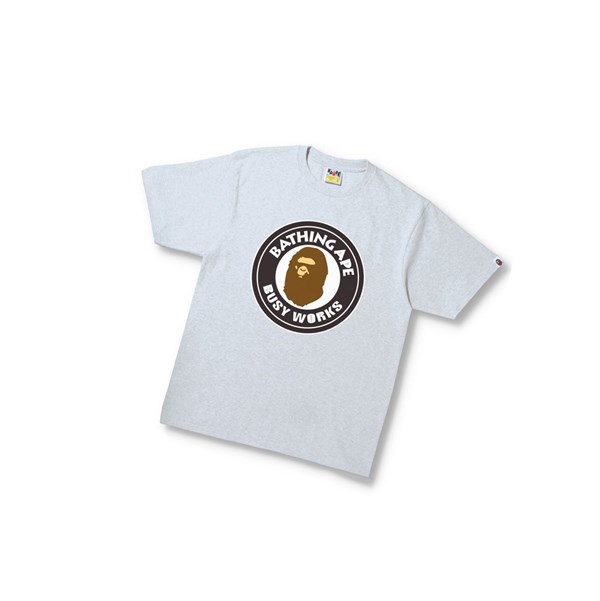 Camiseta A BATHING APE Bape Busy Works Tee Corta Sleeve Hombre Gris | RBSG90152