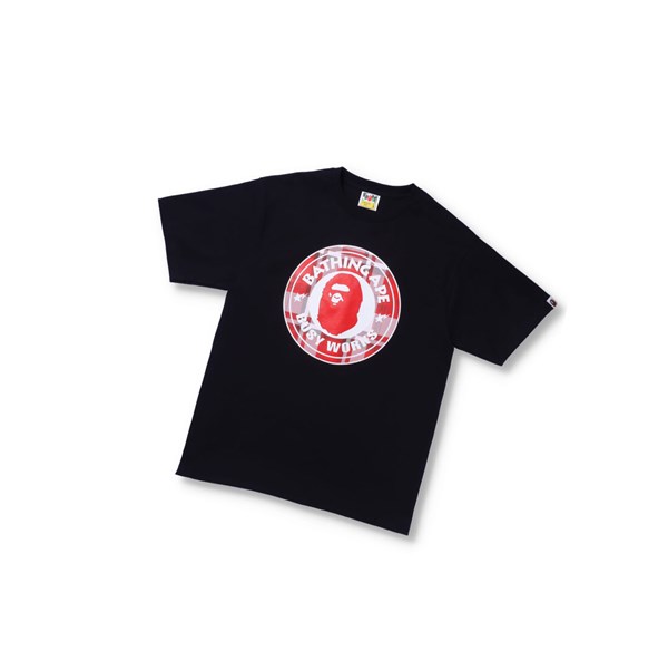 Camiseta A BATHING APE Bape Check Gift Busy Works Tee Corta Sleeve Hombre Negras | FMPJ09573