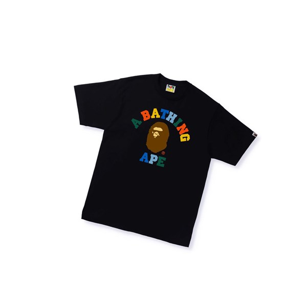 Camiseta A BATHING APE Bape Colors College Tee Corta Sleeve Hombre Negras | GLJM28341