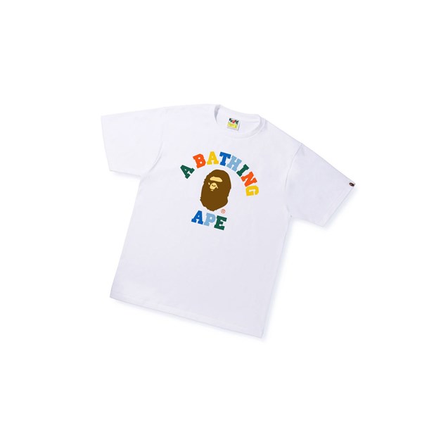 Camiseta A BATHING APE Bape Colors College Tee Corta Sleeve Hombre Blancas | LGVQ21508