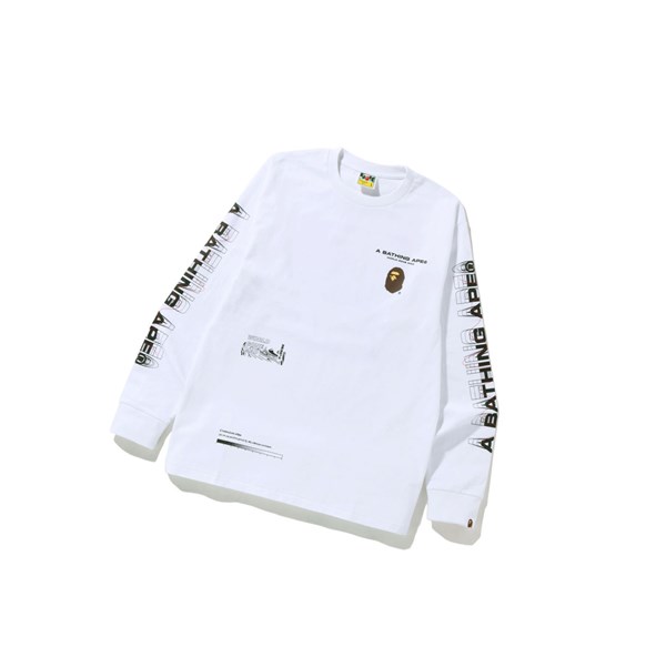 Camiseta A BATHING APE Bape Graphic #2 L/S Tee Long Sleeve Hombre Blancas | VKXP29018