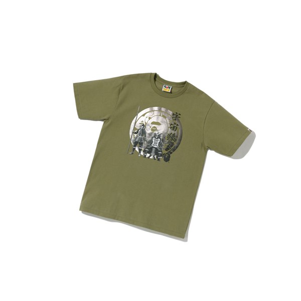 Camiseta A BATHING APE Bape Kabuto Tee Corta Sleeve Hombre Verde Claro | XMKV02354