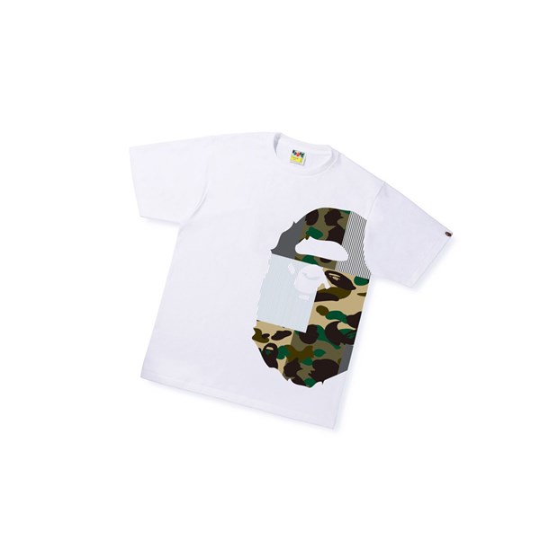 Camiseta A BATHING APE Bape Military Crazy Side Big Ape Head Tee Corta Sleeve Hombre Blancas | TDMY63218