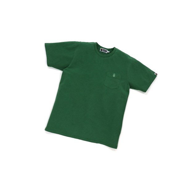 Camiseta A BATHING APE Bape One Point Overdye Pocket Tee Corta Sleeve Hombre Emerald | CTUO40372