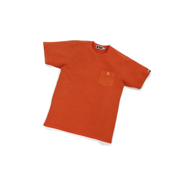 Camiseta A BATHING APE Bape One Point Overdye Pocket Tee Corta Sleeve Hombre Naranjas | DUFQ86790