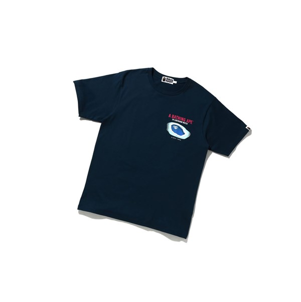 Camiseta A BATHING APE Bape Resort Pool Tee Corta Sleeve Hombre Azul Marino Azules | SERL82451