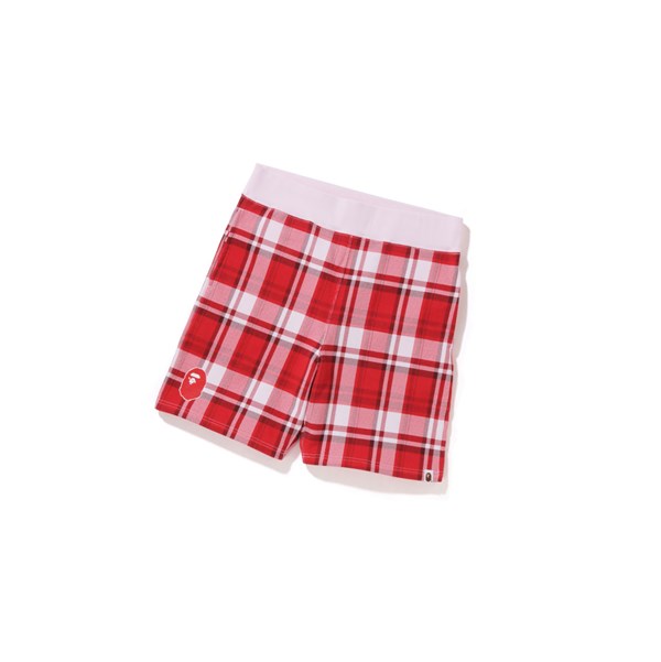 Pantalones Cortos A BATHING APE Bape Check Gift Sweat Hombre Rojas | SYXW40972