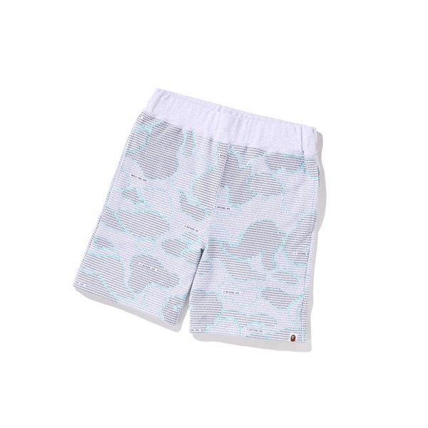 Pantalones Cortos A BATHING APE Bape Text Code Camo Sweat Corta Hombre Gris | MZIK13974