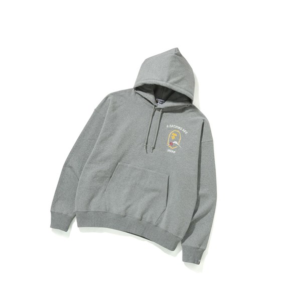 Sudadera Con Capucha A BATHING APE Bape Japan Loose Fit Pullover Hombre Gris | FJZU52074