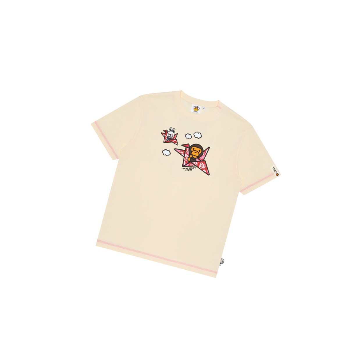 Camiseta A BATHING APE Bape Baby Milo Print Tee Corta Sleeve Hombre Creme | QJSD60784