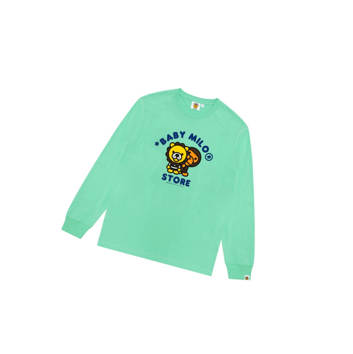 Camiseta A BATHING APE Bape Baby Milo Tee Long Sleeve Hombre Verde | FTCO82970