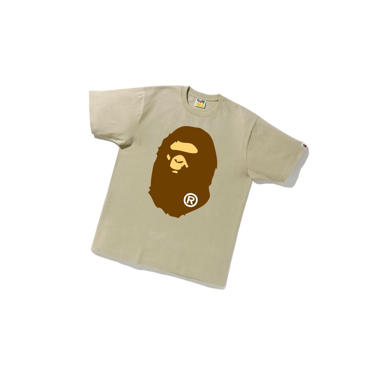 Camiseta A BATHING APE Bape Big Ape Head Tee Corta Sleeve Hombre Beige | LMNI76201