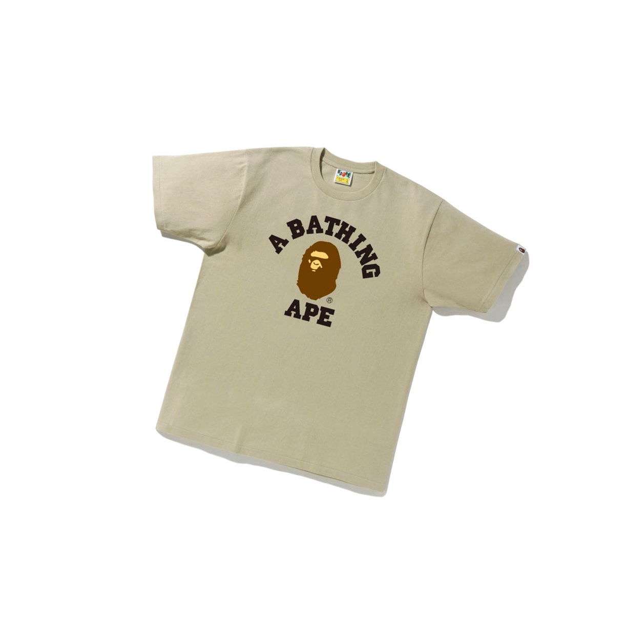 Camiseta A BATHING APE Bape College Tee Corta Sleeve Hombre Beige | GFXR18340