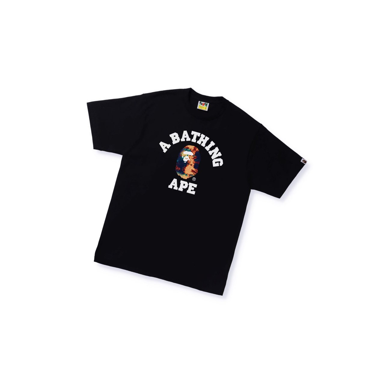 Camiseta A BATHING APE Bape Tie Dye College Tee Corta Sleeve Hombre Negras | AUDJ83546