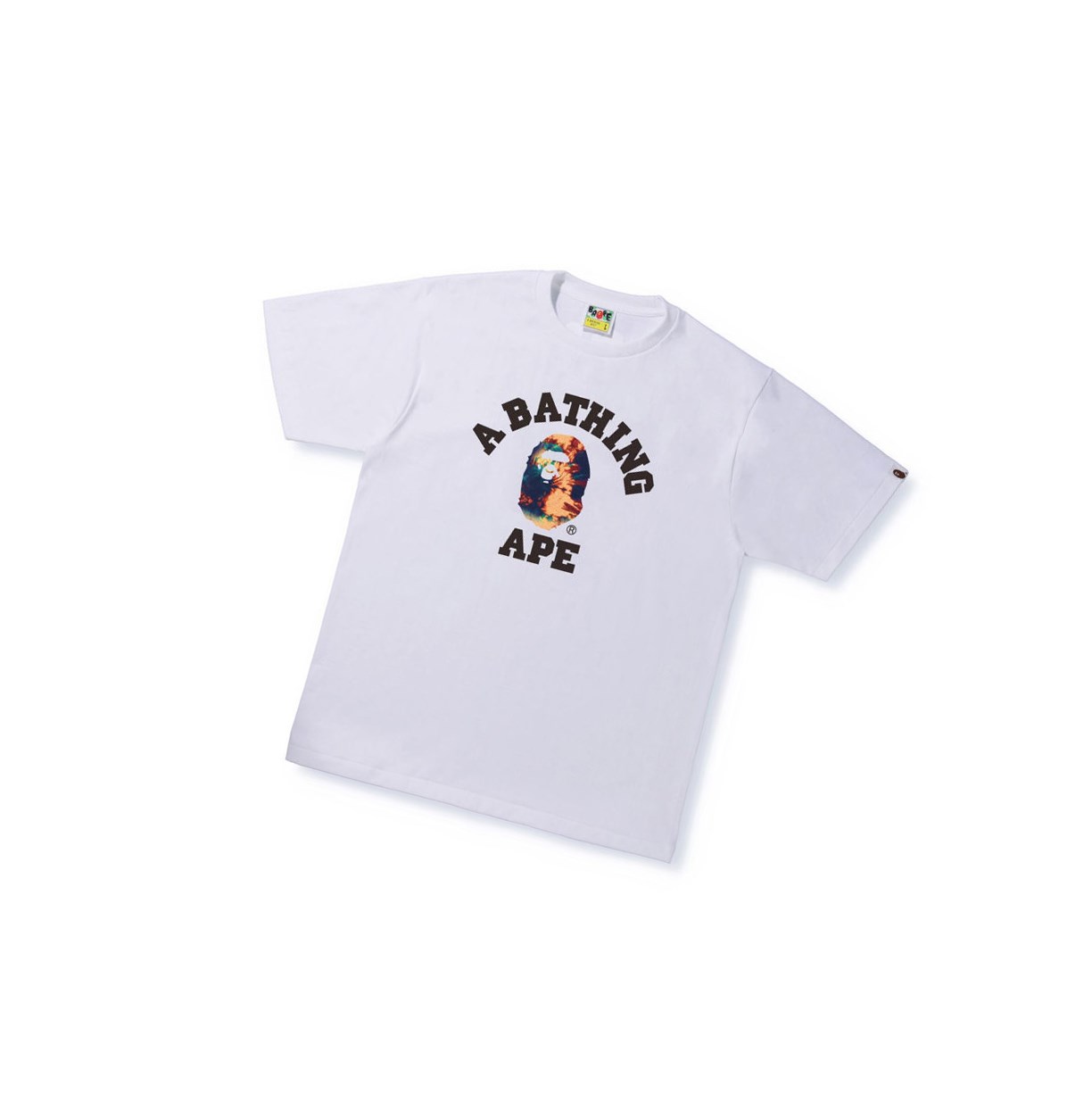 Camiseta A BATHING APE Bape Tie Dye College Tee Corta Sleeve Hombre Blancas | CLDU20675