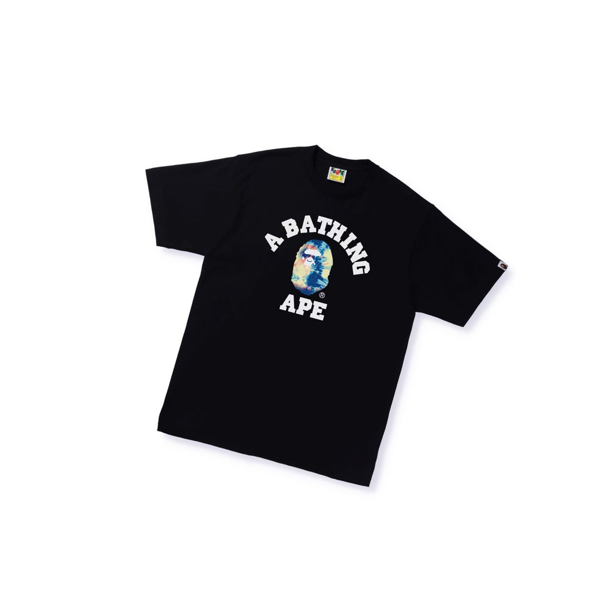 Camiseta A BATHING APE Bape Tie Dye College Tee Corta Sleeve Hombre Negras | HNOR97148