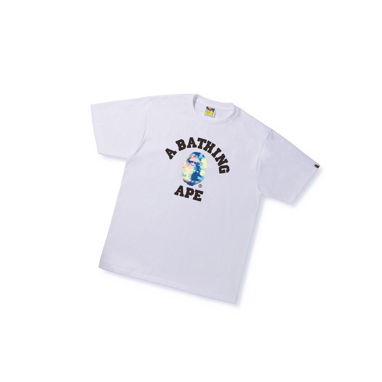 Camiseta A BATHING APE Bape Tie Dye College Tee Corta Sleeve Hombre Blancas | VWQB70684