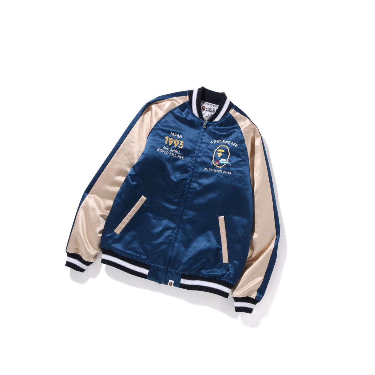 Chaquetas A BATHING APE Bape Japan Souvenir Hombre Azul Marino Azules | EVAW37940