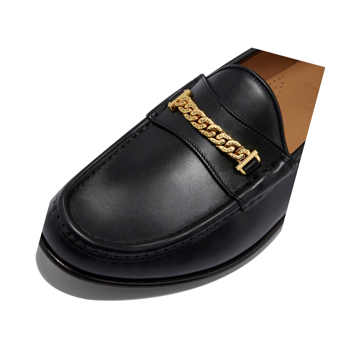 Loafers A BATHING APE Bape Gold Chained Loafers & Moccasins Hombre Negras | UCHJ29087