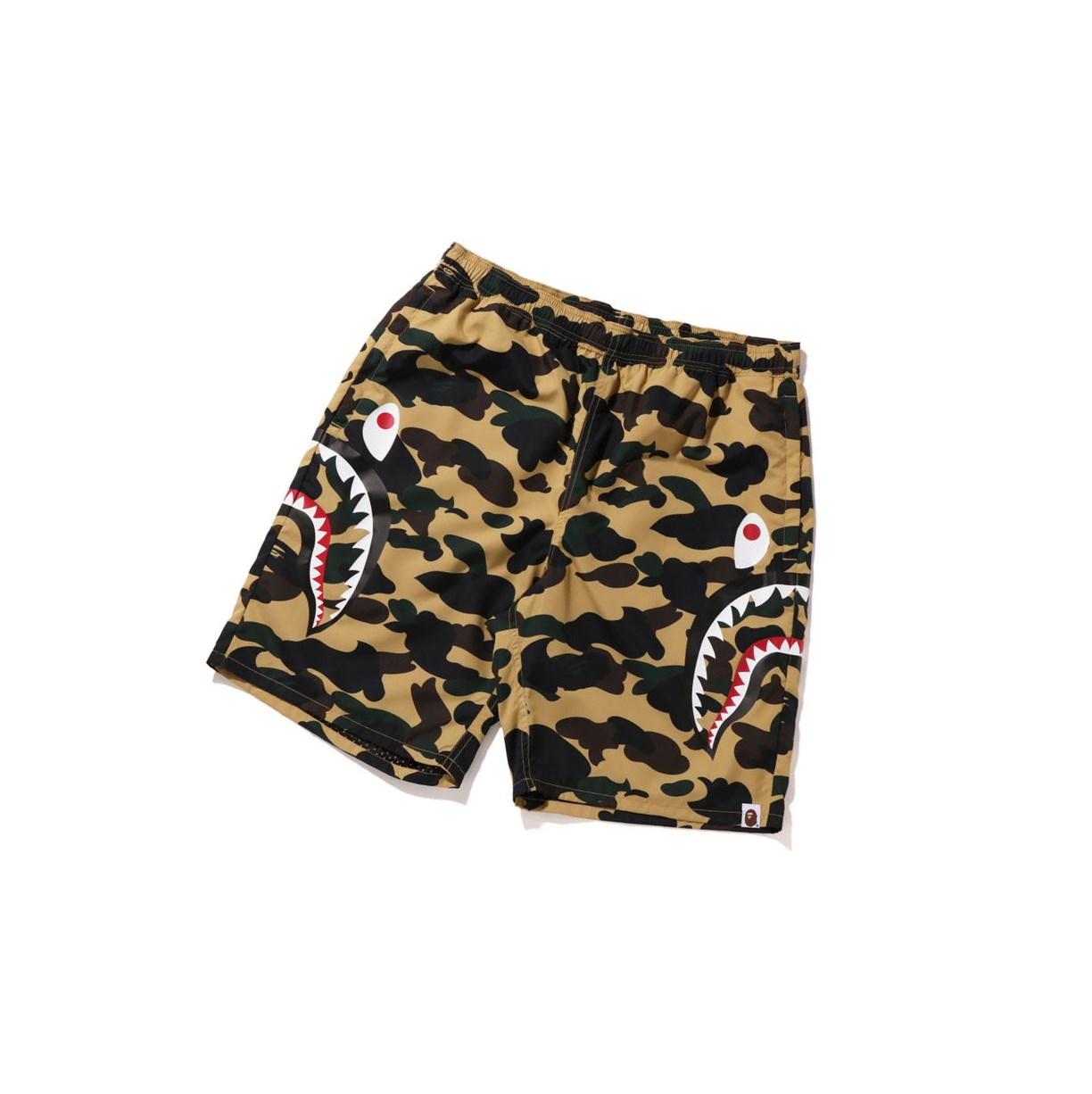 Pantalones Cortos A BATHING APE Bape 1st Camo Side Shark Beach Hombre Amarillo | JXUC40876