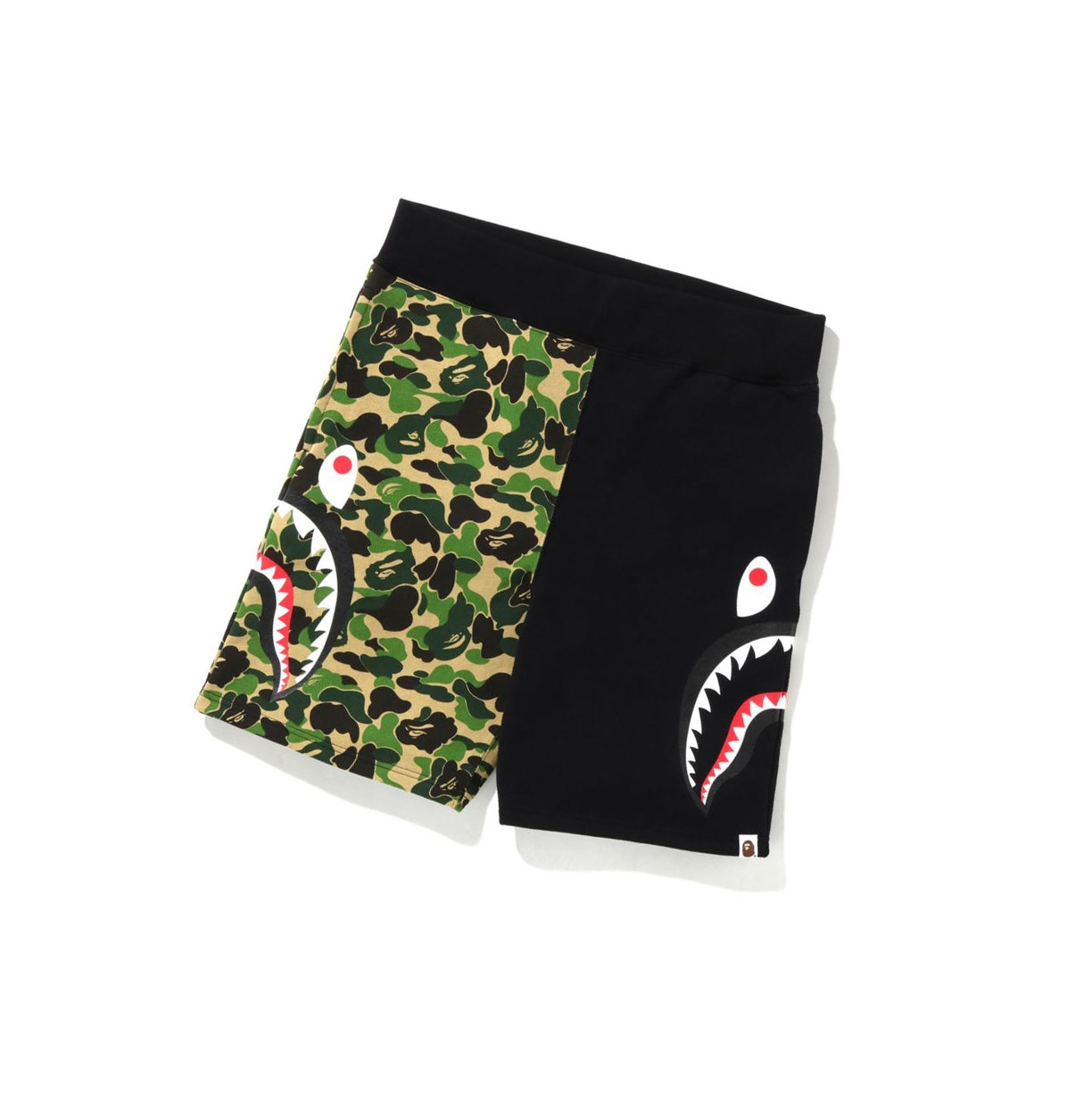 Pantalones Cortos A BATHING APE Bape Abc Camo Side Shark Sweat Hombre Verde | FOAD69801