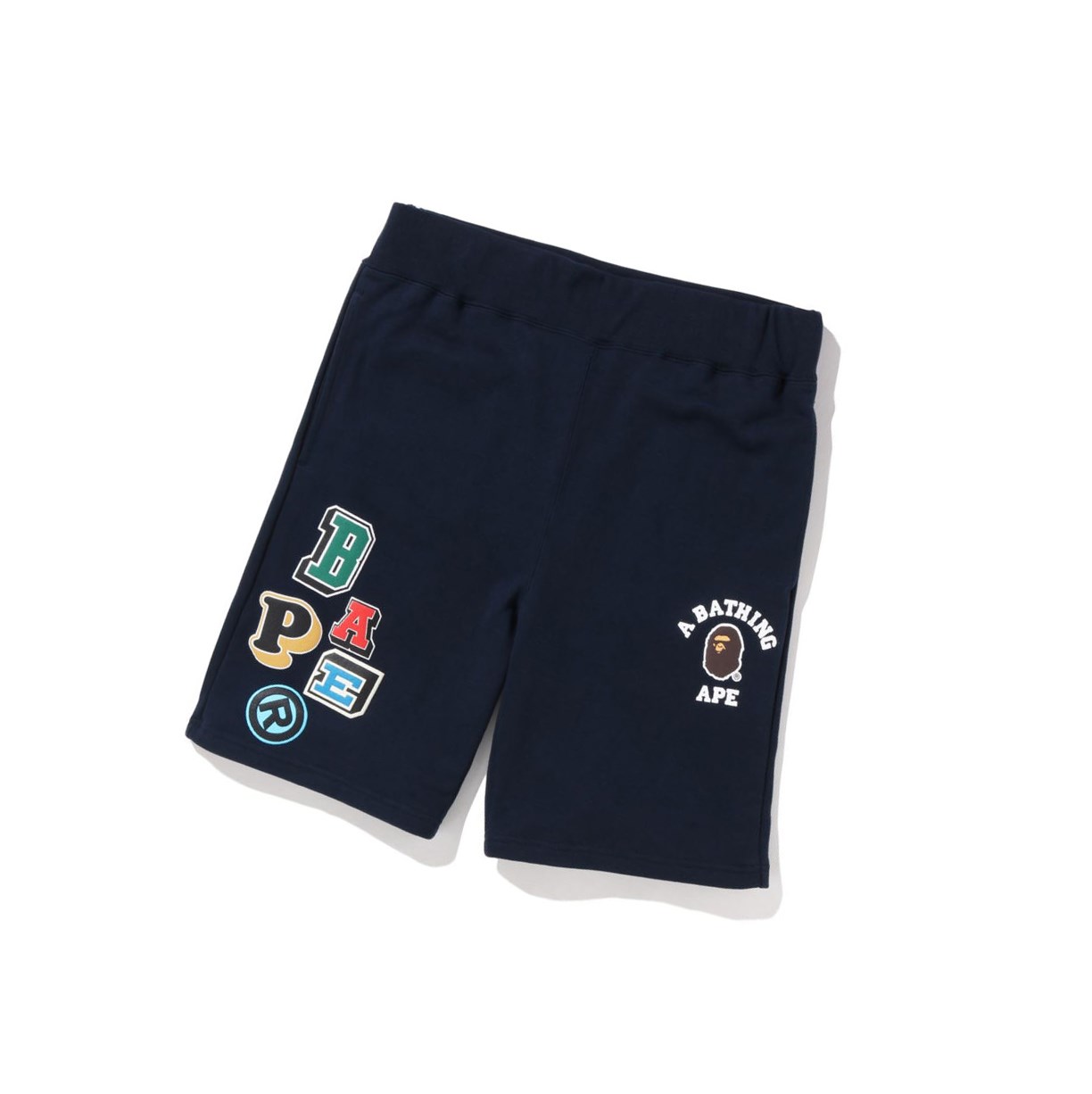 Pantalones Cortos A BATHING APE Bape Multi Fonts Sweat Hombre Azul Marino Azules | YWQX15028