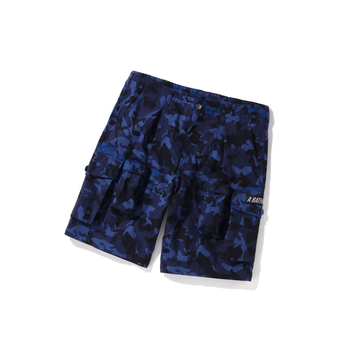 Pantalones Cortos A BATHING APE Bape Sand Camo Multi Pocket Anchos Fit Hombre Azul Marino Azules | QRAF58962