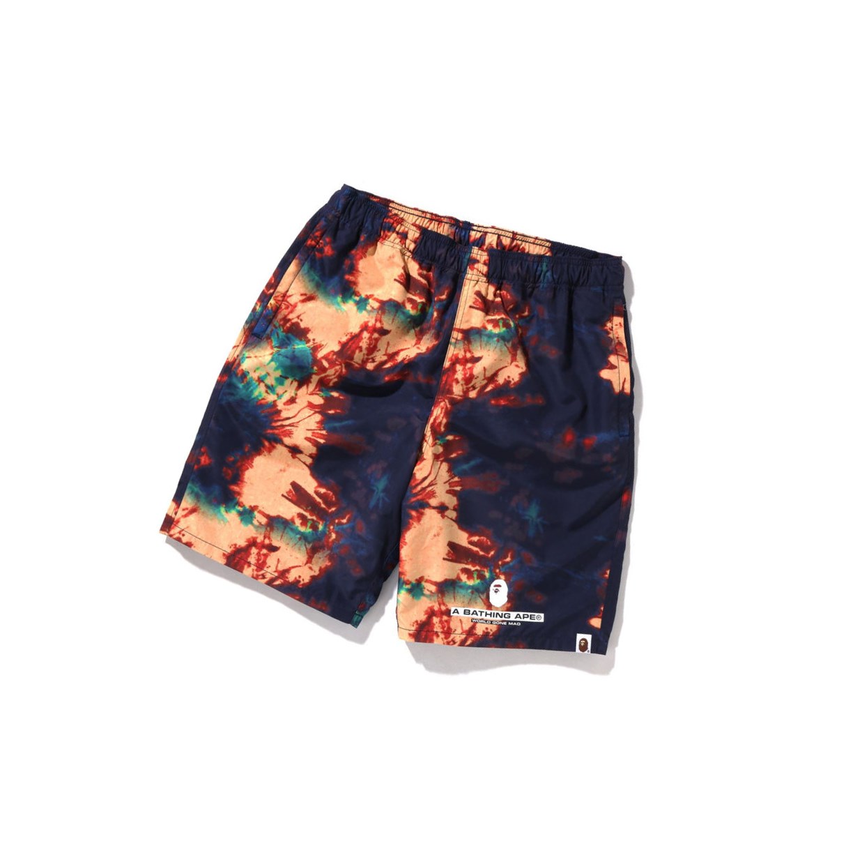 Pantalones Cortos A BATHING APE Bape Tie-dye Beach Hombre Azul Marino Azules | HQAJ56189