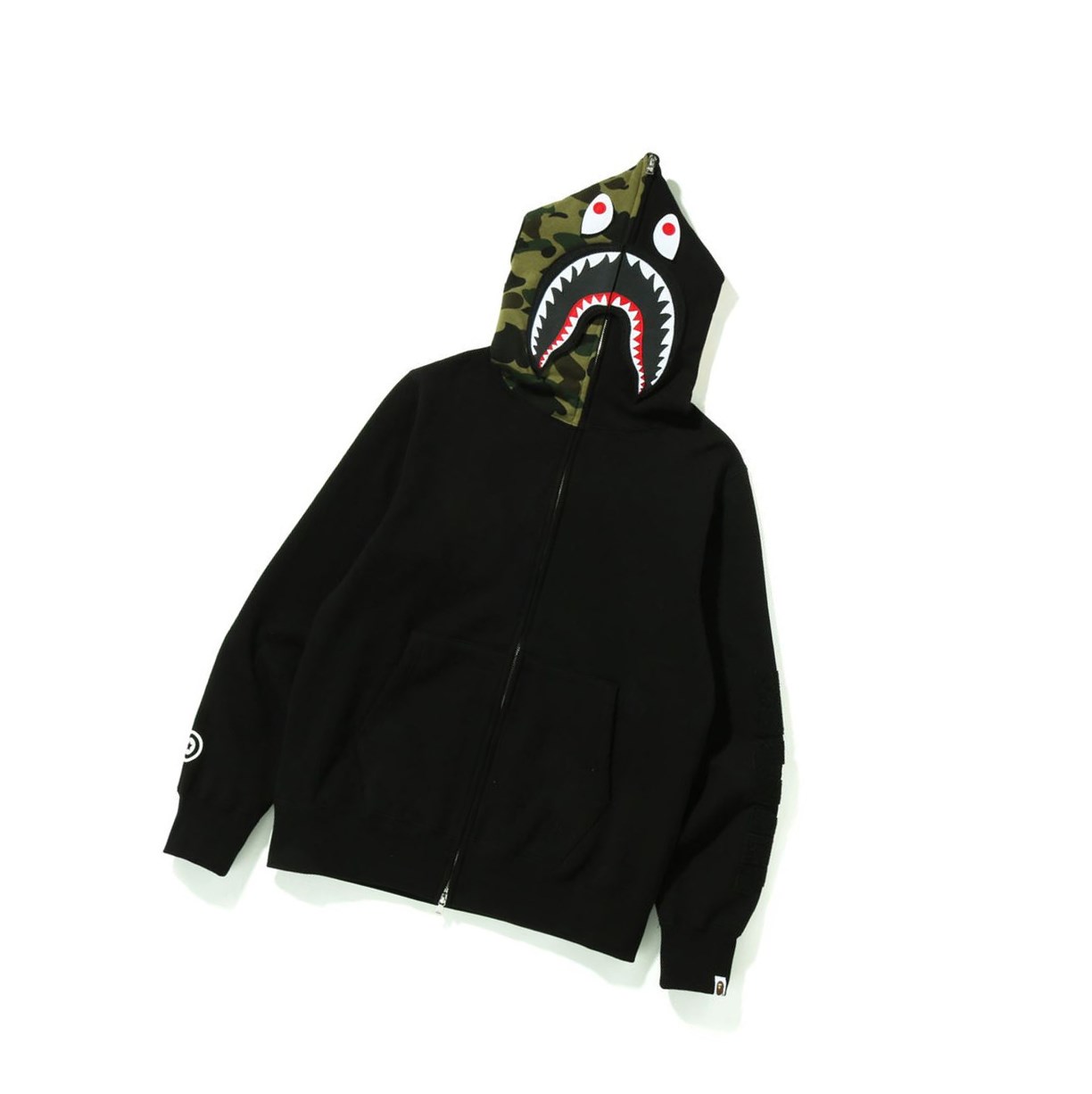 Sudadera Con Capucha A BATHING APE Bape Detachable Shark Full Zip Throughs Hombre Negras | QNKC62410