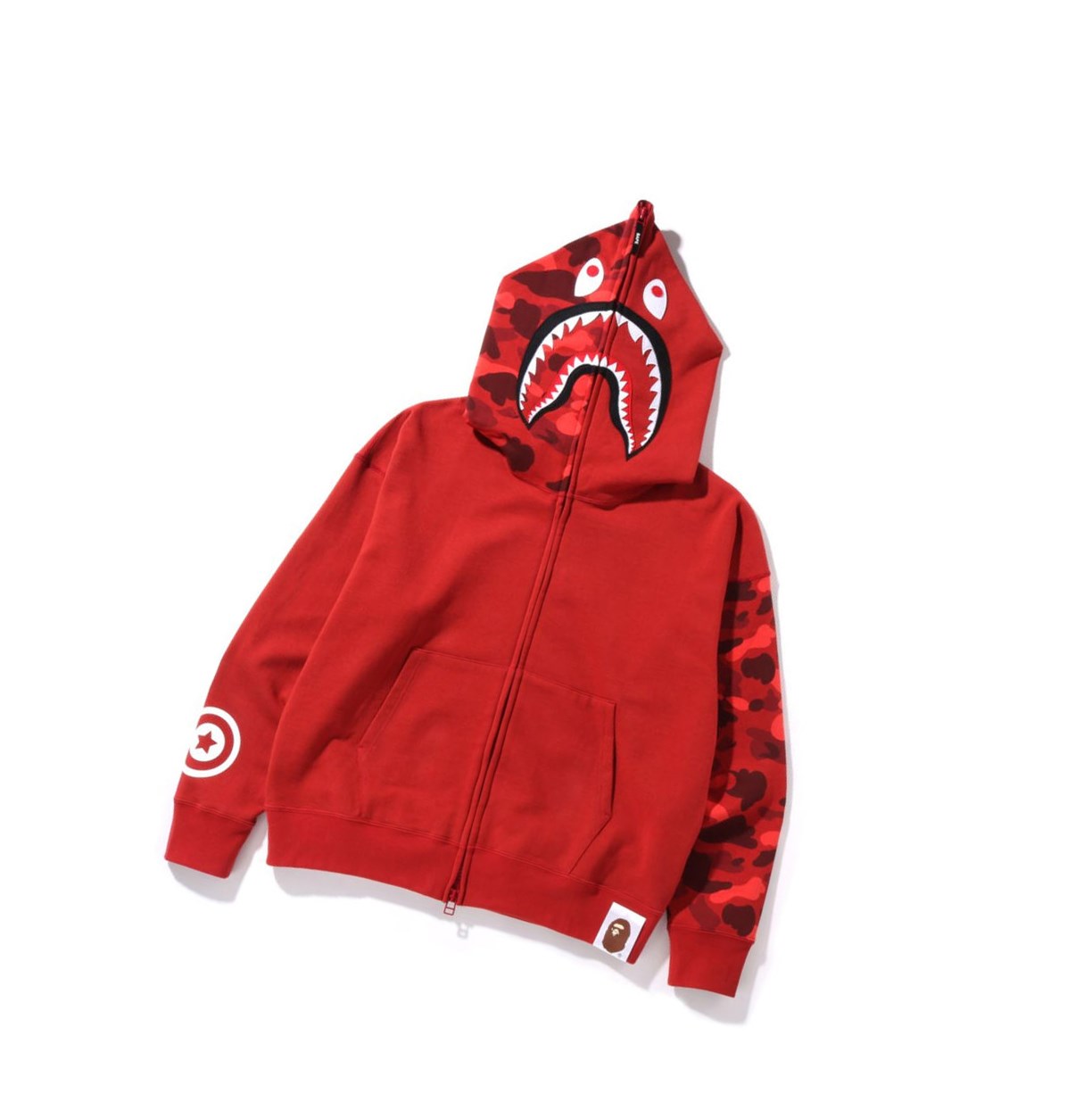 Sudadera Con Capucha A BATHING APE Bape Color Camo Giant Shark Loose Fit Full Zip Throughs Hombre Rojas | RSPB72513