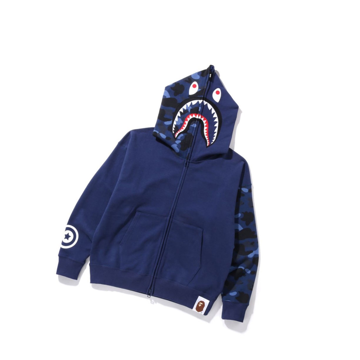 Sudadera Con Capucha A BATHING APE Bape Color Camo Giant Shark Loose Fit Full Zip Throughs Hombre Azules | VMAY58036